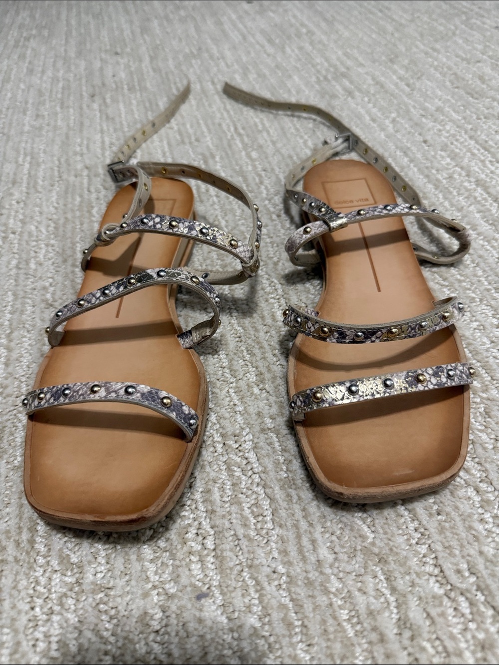 Dolce Vita Silver Jeweled Strappy Sandals